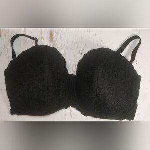 Smart and Sexy Black Lace Balconette Bra Size 42DD Adjustable Convertible Straps